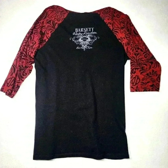 Harley-Davidson Women's Tee 3/4 Sleeves w/Burnout Logo Large Barnett El Paso, TX - Picture 9 of 16